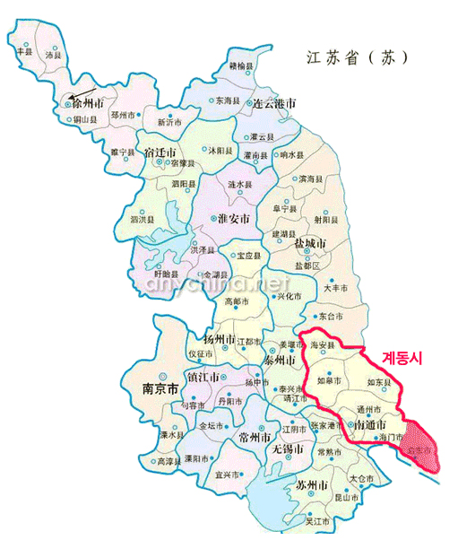 강소성 계동시 상세 지도