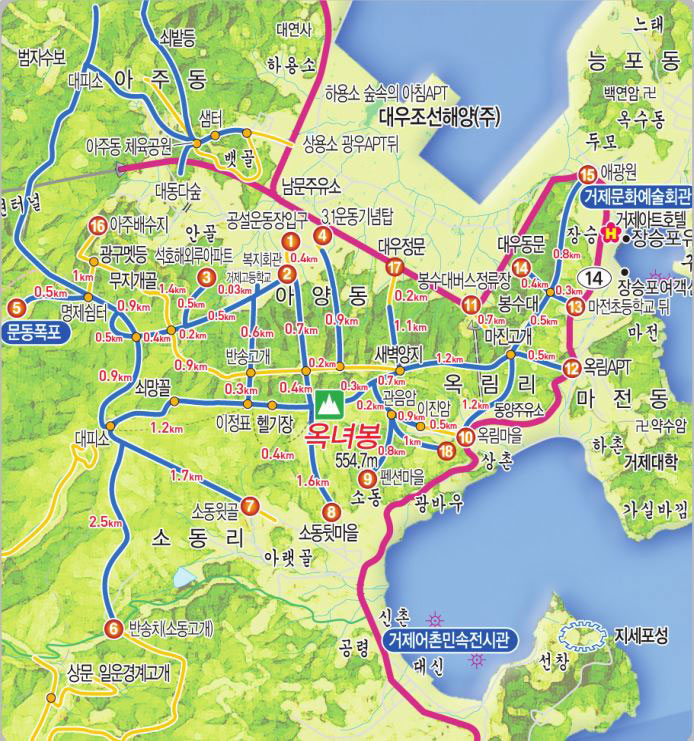 옥녀봉 등산로로 자세한 내용은 아래를 참고하세요