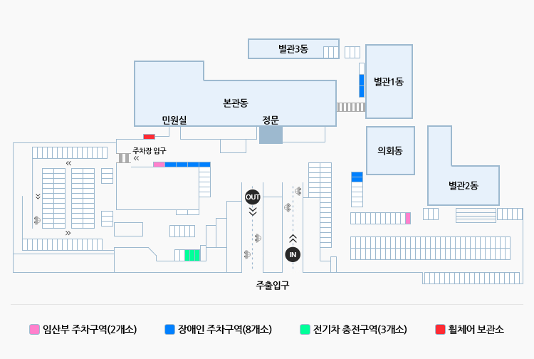 주차구역 안내도(아래내용참고)