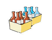 유리가 색상별로 분리된 이미지