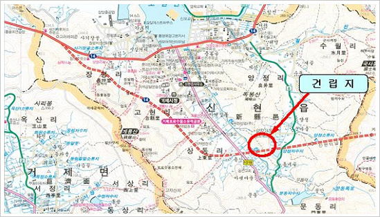 거제 종합사회복지관 건립 위치도