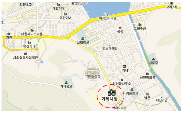 시청사 복리동 및 부설주차장 위치도