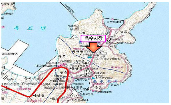 옥수시장 위치도