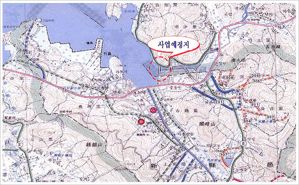 사업예정지 위치도가 지도상에 표시돼어 있다.