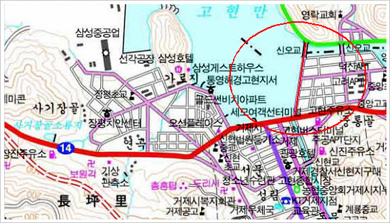 신오교 접속도로 확·포장공사 위치도