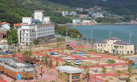 자동차 야영장을 하늘에 찍은모습