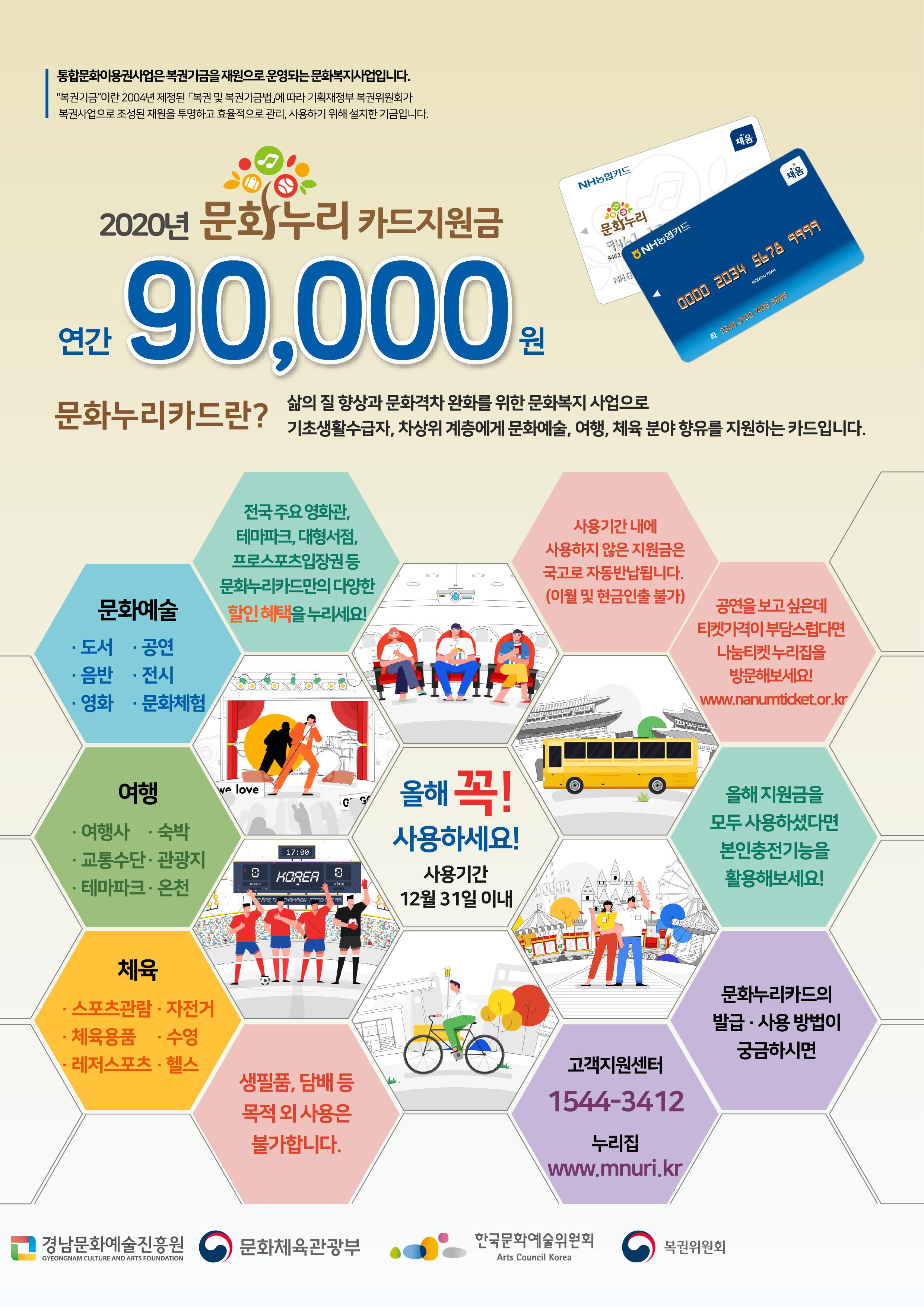 2020년도 통합문화이용권 발급 서둘러주세요~~ 이미지