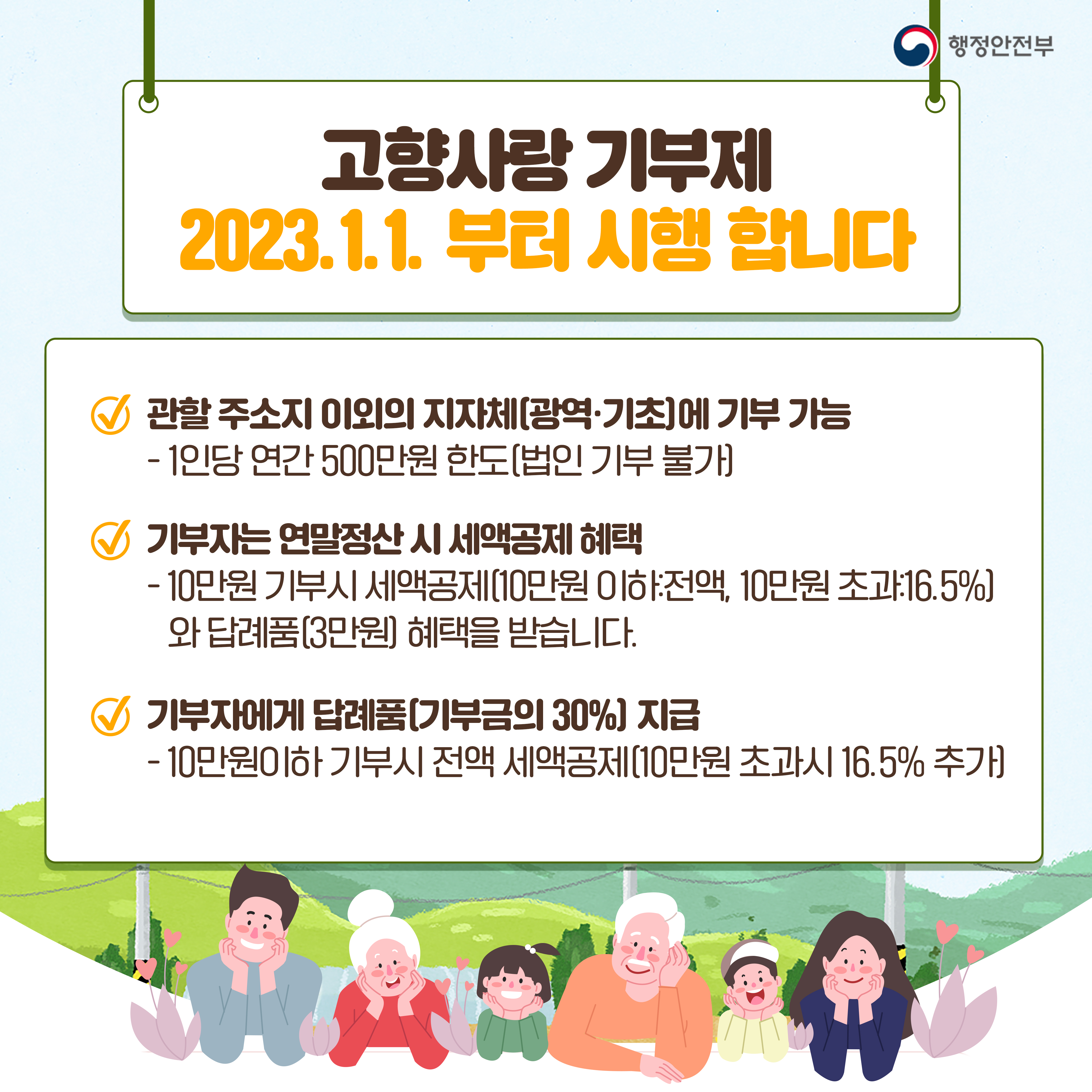 고향사랑 기부제《고향과 국민을 잇습니다》 이미지