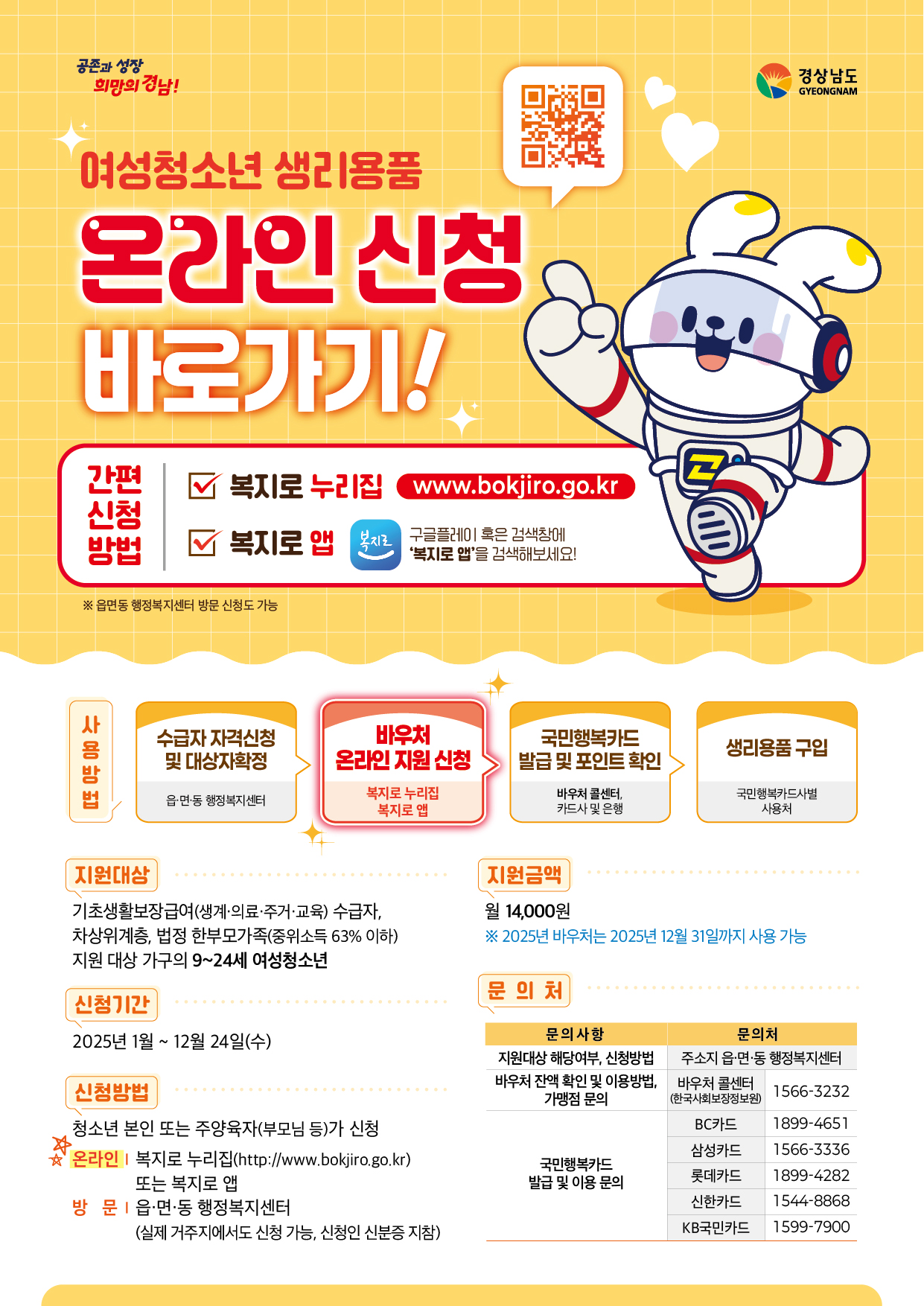 청소년 건강지원(저소득 여성청소년 생리용품 지원) 사업 신청 홍보 이미지