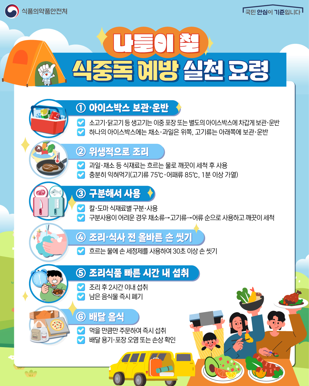 가을 나들이철 식중독 예방 실천 요령 이미지