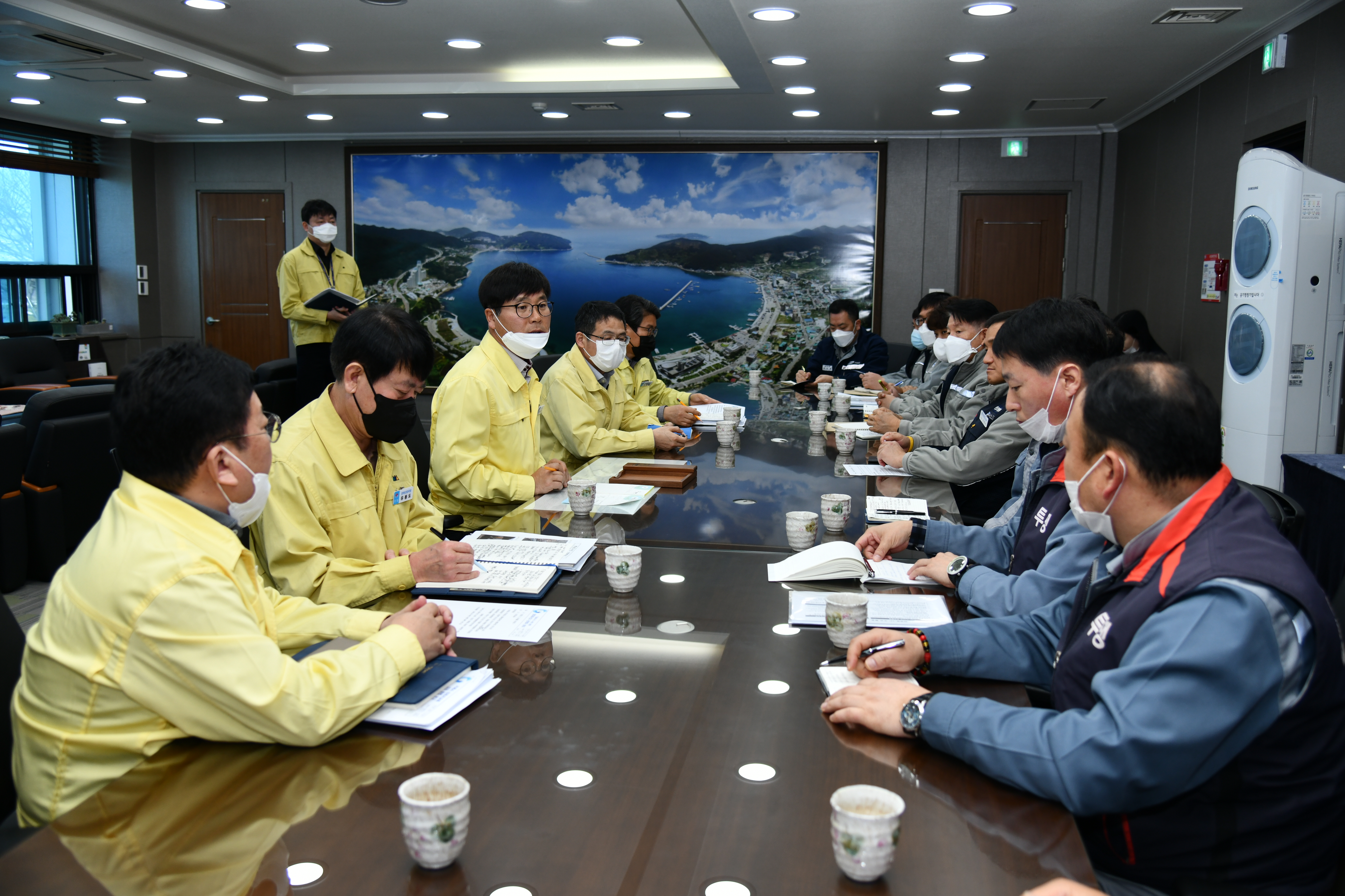 거제시 양대조선소 긴급 간담회, 코로나19 확산 막자 현장 이미지