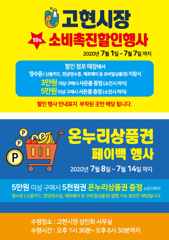 고현시장에 장보러 오세요, 고현시장 세일페스타 및 페이백 행사 현장 이미지