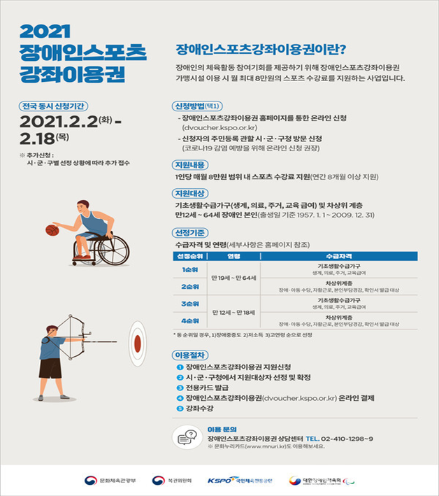 거제시 장애인 스포츠강좌 이용권 신청자 모집 현장 이미지