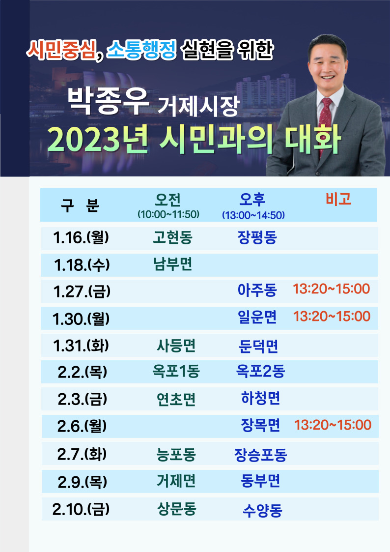 거제시, 2023년 시민과의 대화 개최 현장 이미지