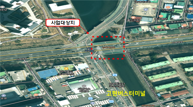 고현버스터미널 인근 신현 제2교 야간 교통 통제 실시 현장 이미지