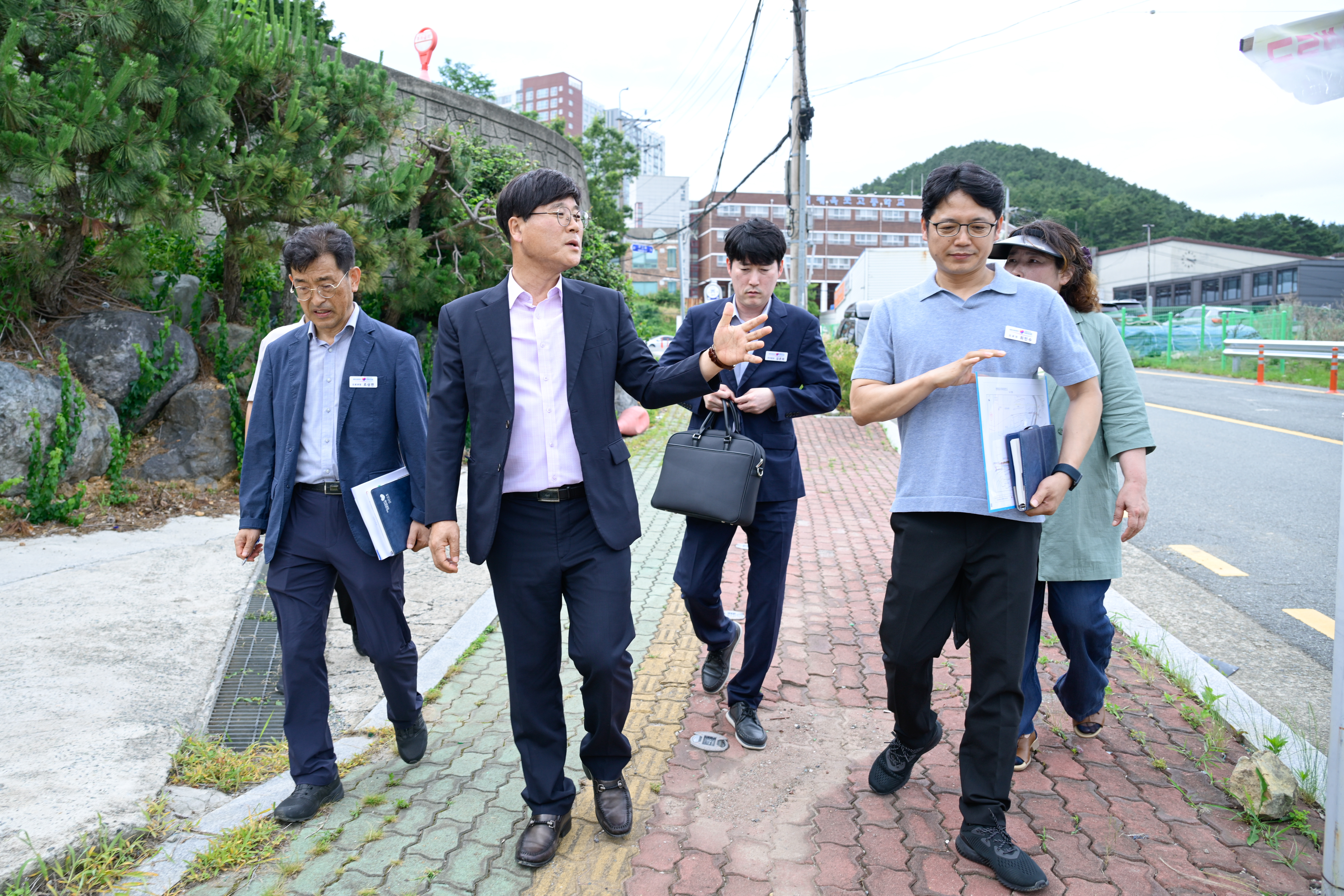 변광용 거제시장, 옥포고 주변 통학환경 점검 현장 이미지