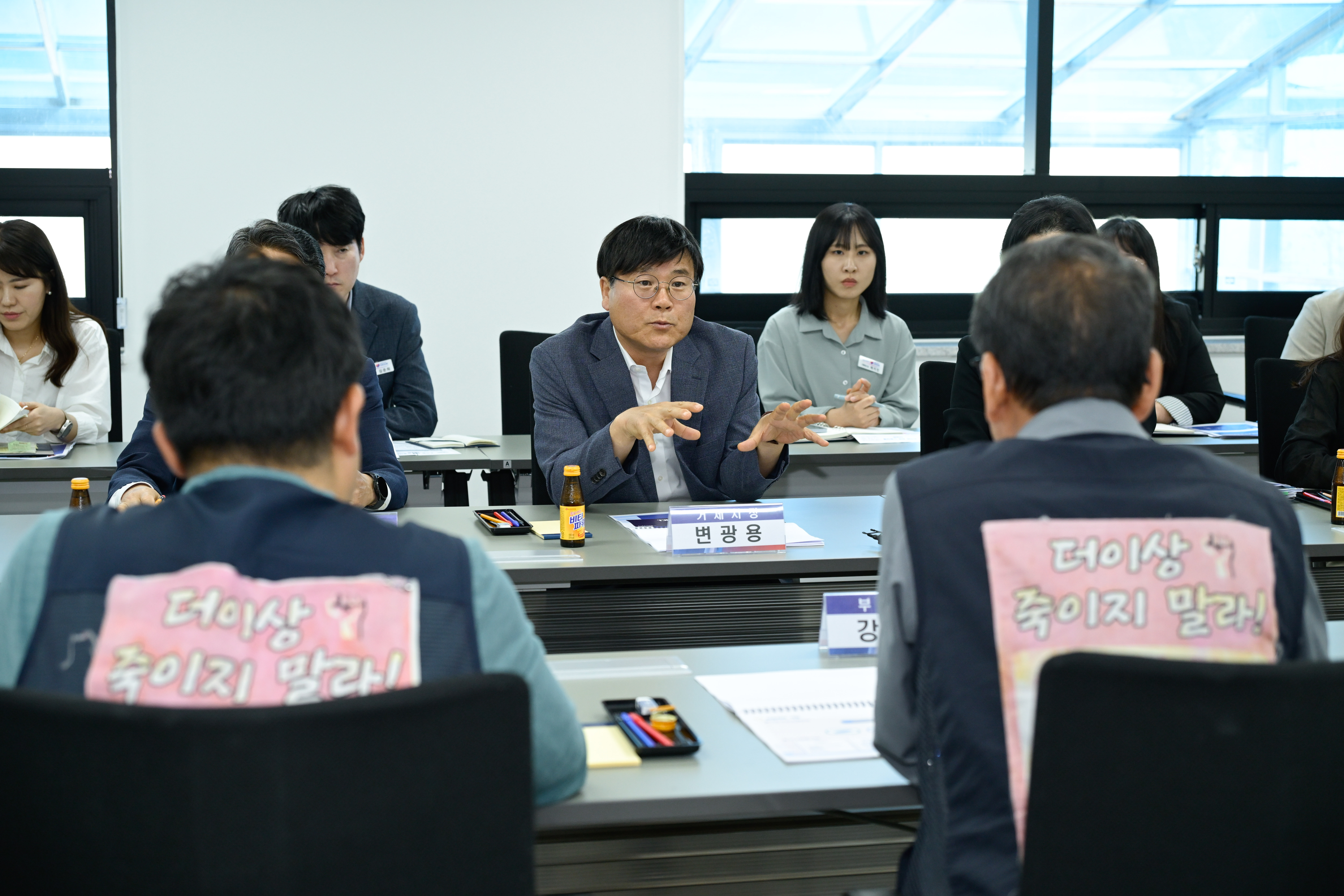 변광용 거제시장,  한화오션의 470억 손해배상소송 취하 결정 환영 현장 이미지