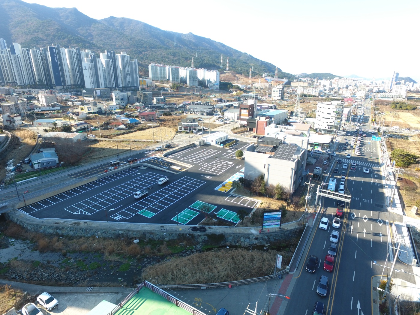 거제시 상문동 공영주차장 조성 완료 현장 이미지