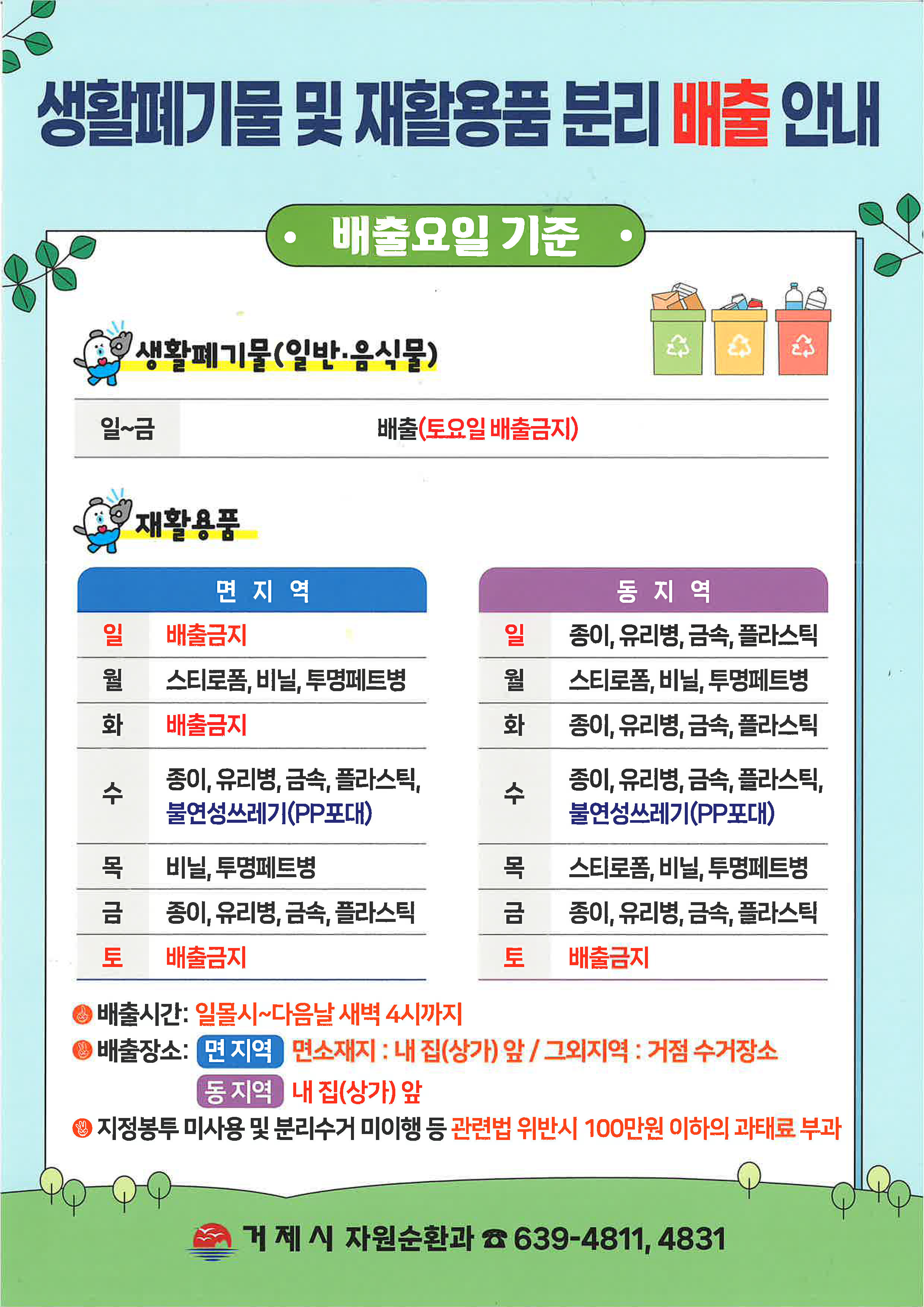 거제시, 생활폐기물 분리배출 도우미 사업 시행 현장 이미지