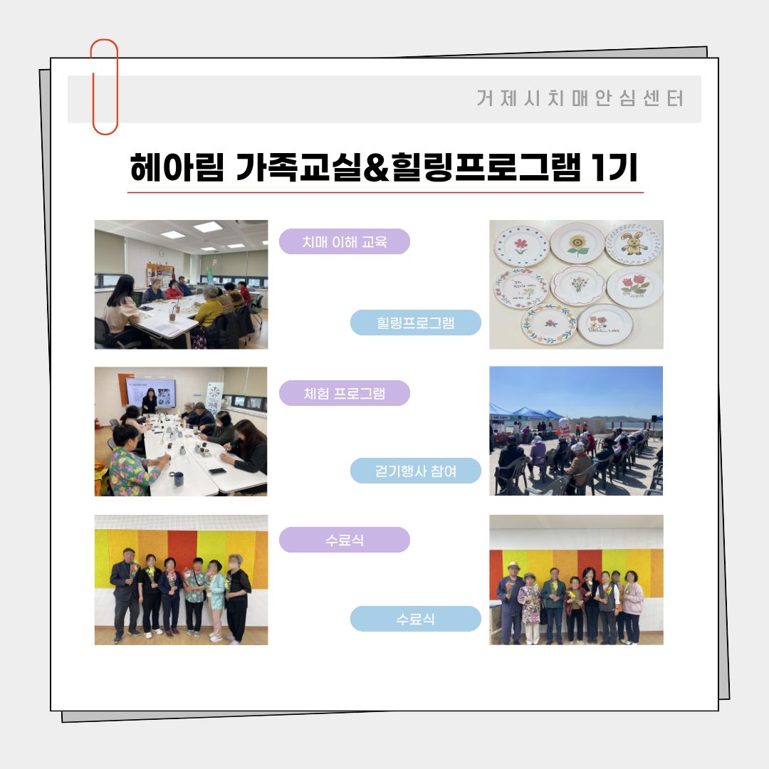 거제시치매안심센터, 치매 가족 대상 프로그램 성료...후속 프로그램 운영 현장 이미지