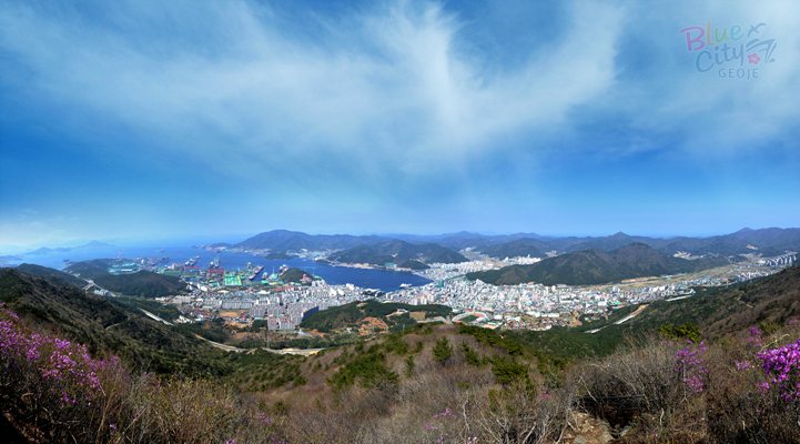 계룡산에서 본 고현시가지 전경
