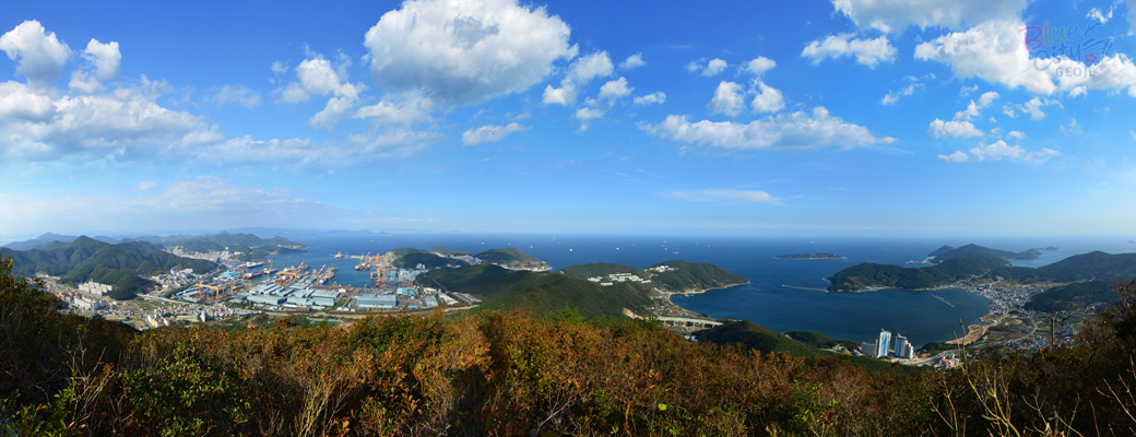 옥녀봉에서 본 아주동과 장승포항 전경
