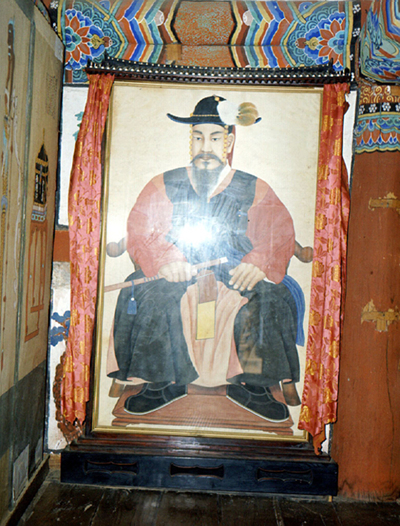 옥포정(옛 옥포정에 있던 이순신 장군 영정)