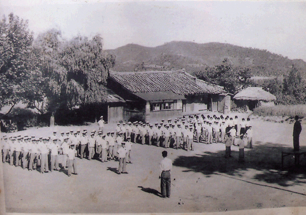 생활풍경 학창시절(장목중학교 조례 광경)