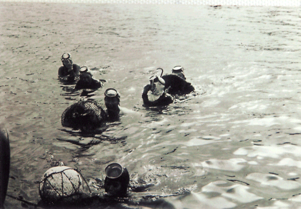 생활풍경(주민들의 생업. 해산물을 채취하는 해녀들)