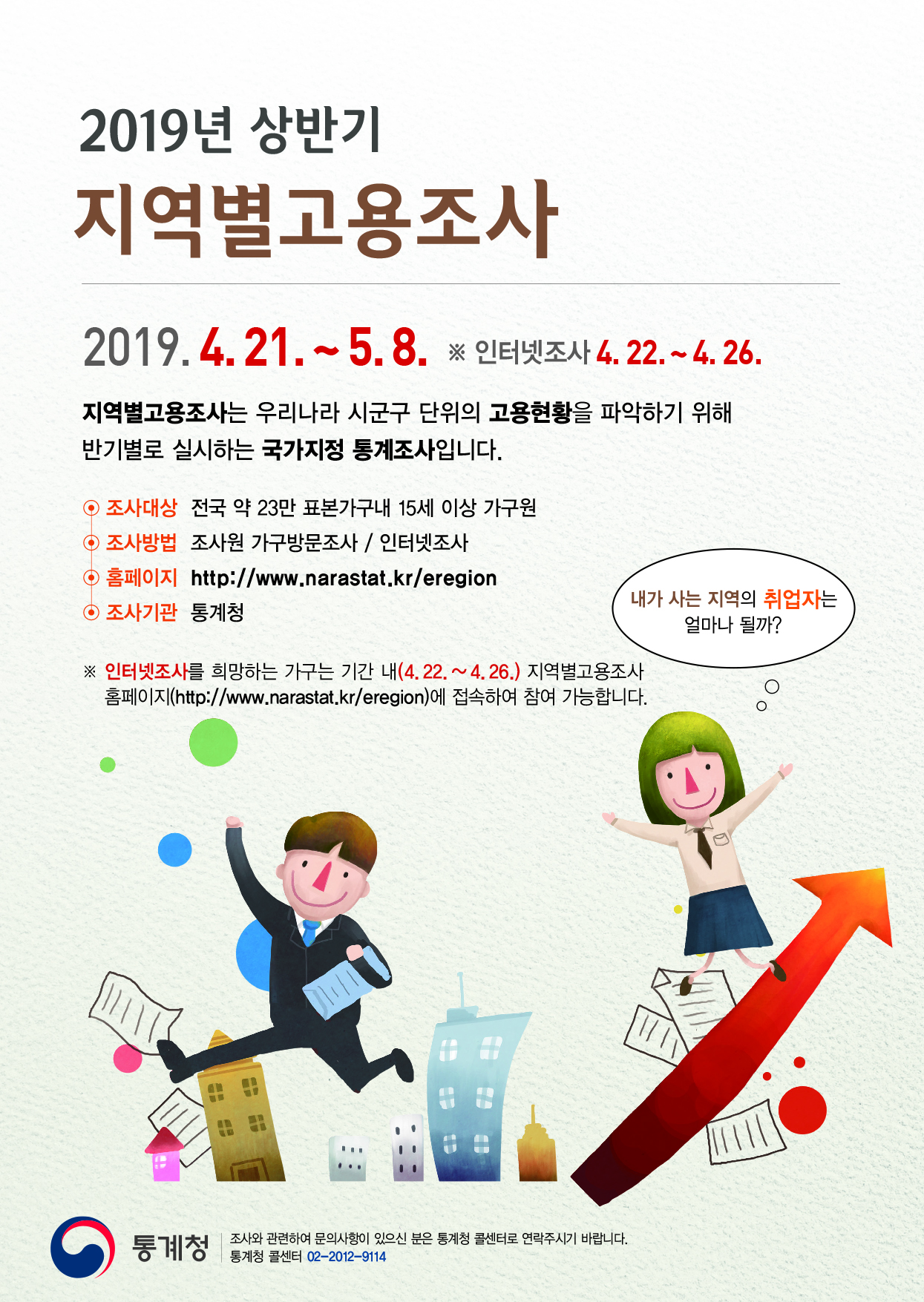 2019년 상반기 지역별고용조사 실시 이미지