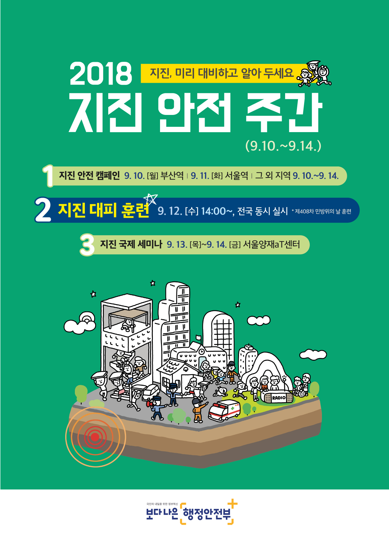 지진안전주간(2018.09.10~09.14.)!! 지진 행동요령 알아보기~! 이미지