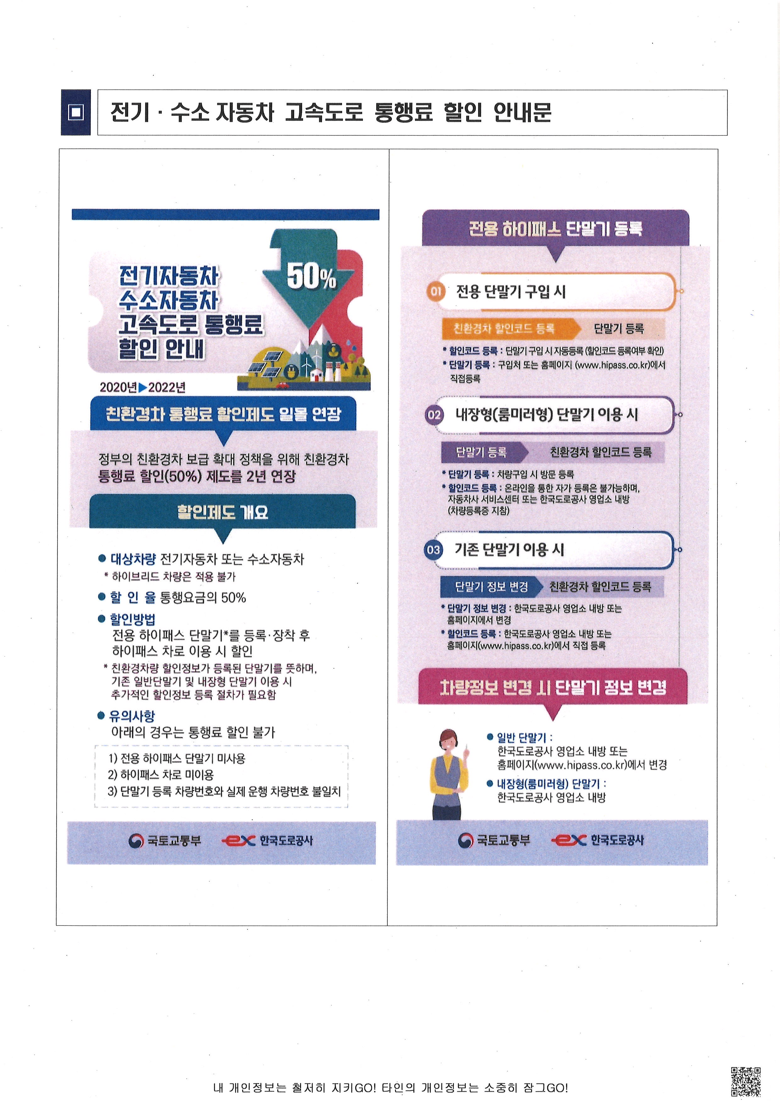 전기·수소자동차 고속도로 통행료 할인 안내