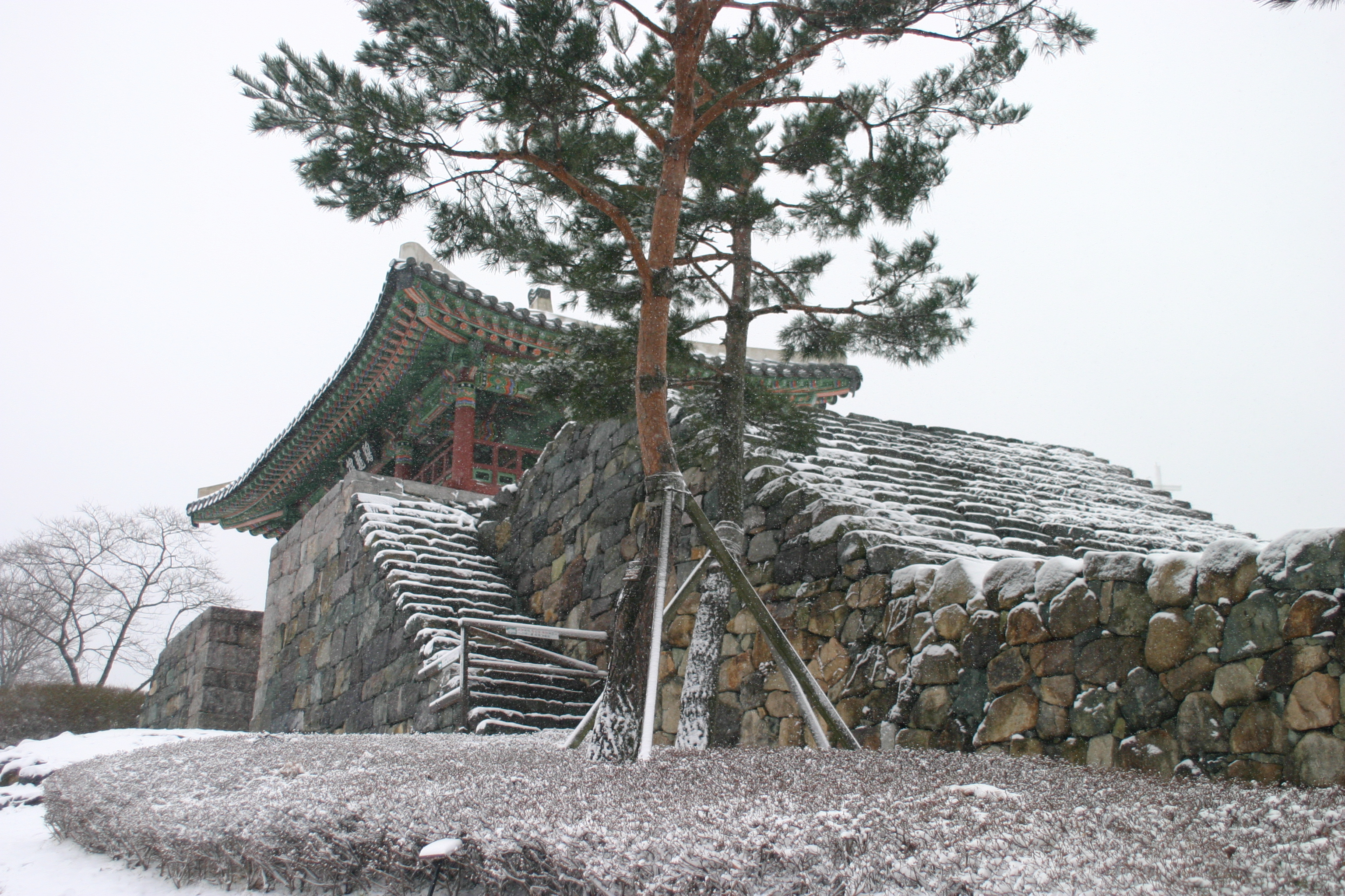 눈덮인 계룡루 이미지