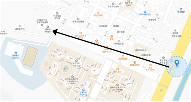 버스이용시 거제시 가정행복지원센터 오는 방법