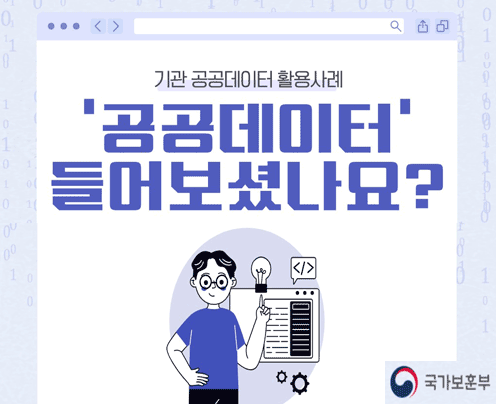 기관 공공데이터 활용사례
공공데이터들어보셨나요?
국가보훈