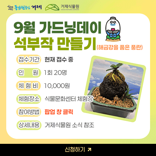 9월 가드닝데이 - 석부작 만들기(해금강을 품은 풍란) (새창으로 열림)